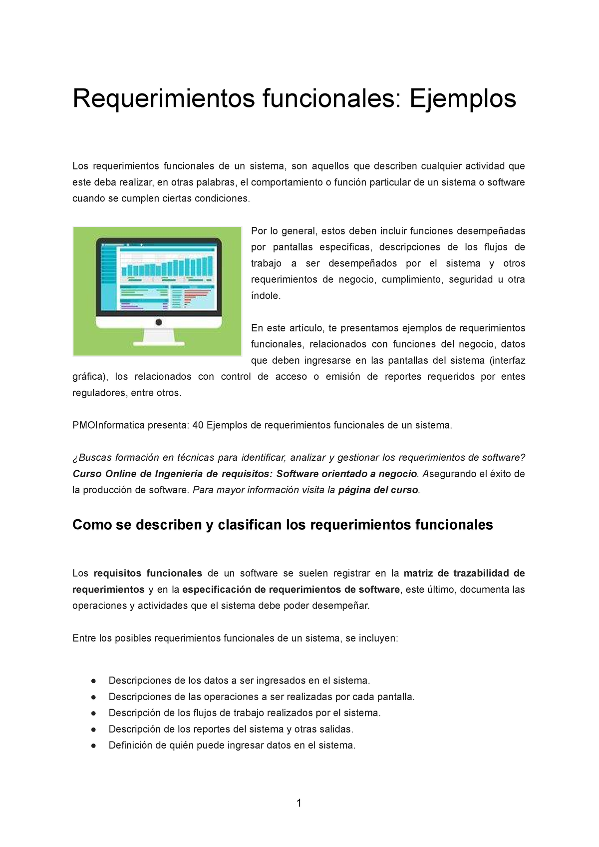 Unidad 1. Recurso 3. Requerimientos funcionales Ejemplos