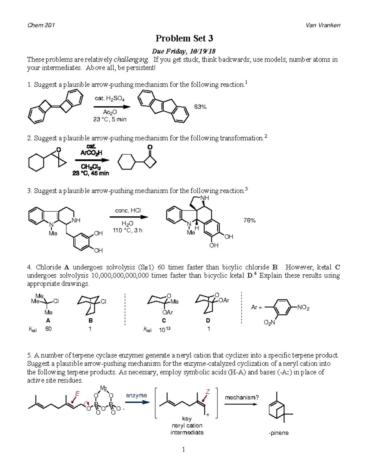 Probset 3 - Chem practice material and answer key - Problem Set 3 Due ...