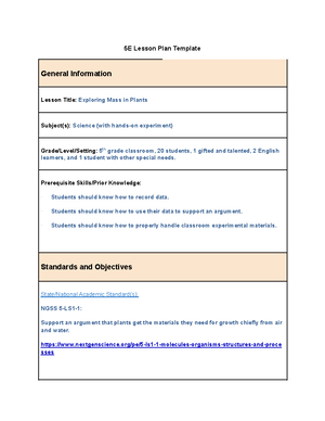 WGU C108 Performance Assessment - Elementary Science Methods C Task 1 ...