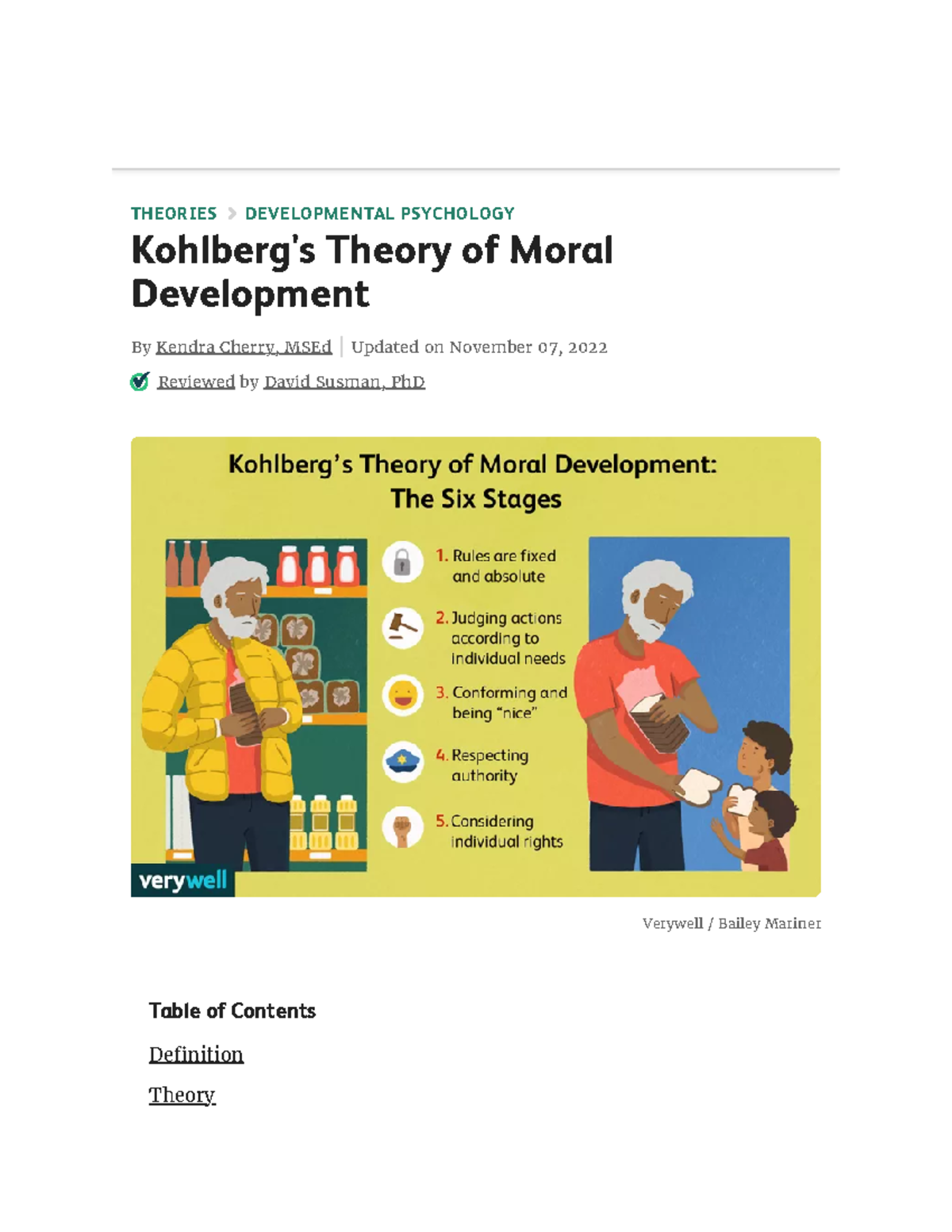Kohlberg's Theory of Moral Development - THEORIES DEVELOPMENTAL ...