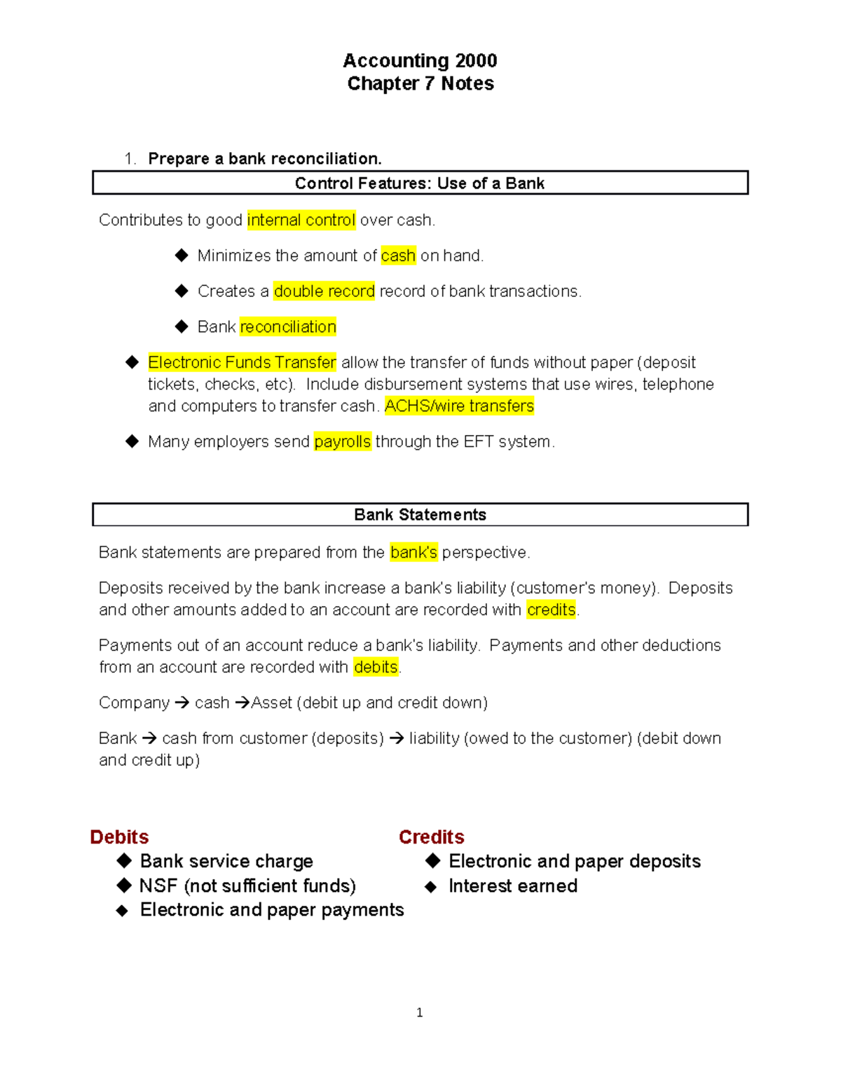 ACCT 2000 —Chapter 7 - In class lecture notes for Chapter 7 - Chapter 7 ...