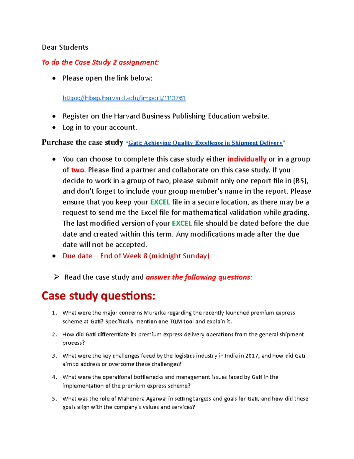 Case Study 2 - harvard/import/ • Register on the Harvard Business ...