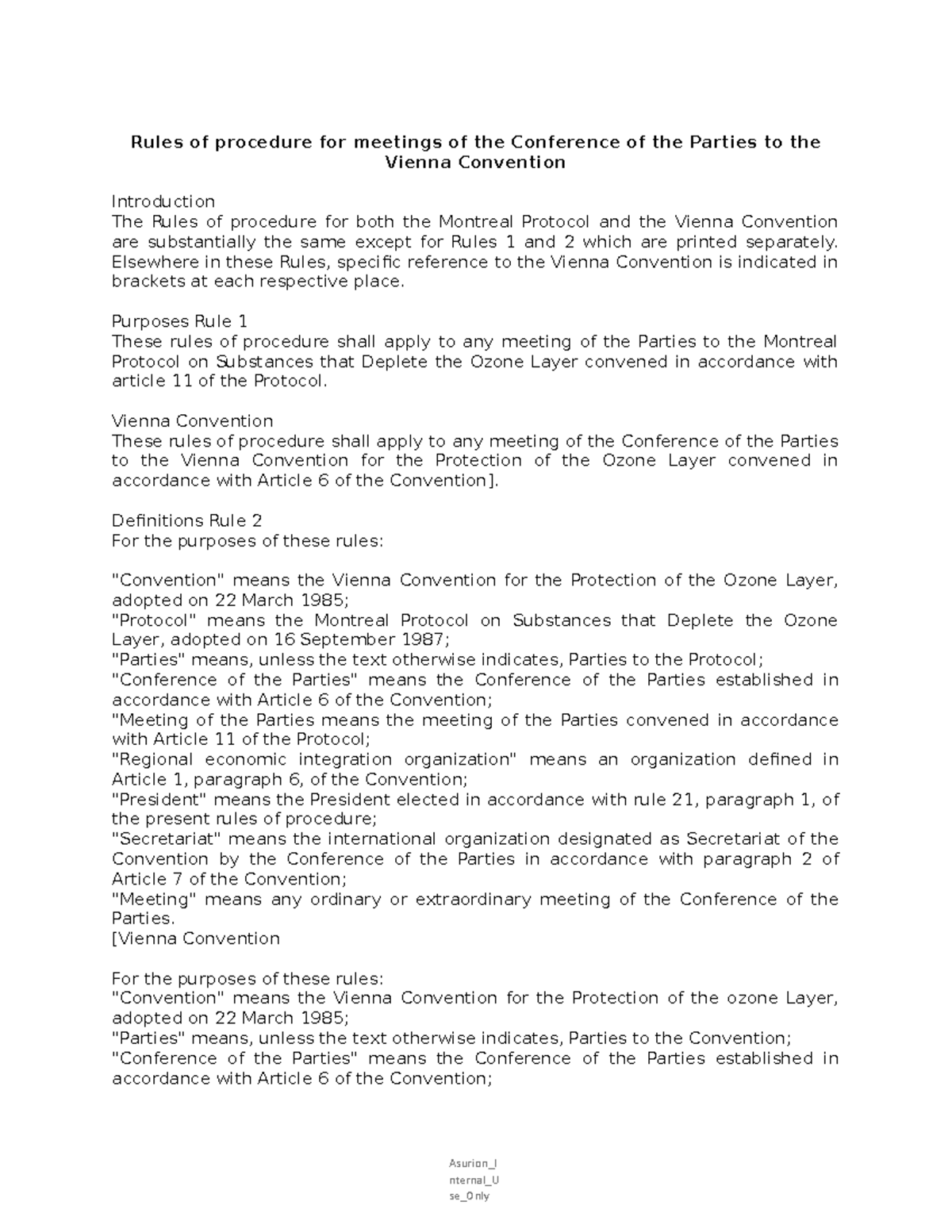 Rules of Procedures Notes Rules of procedure for meetings of the