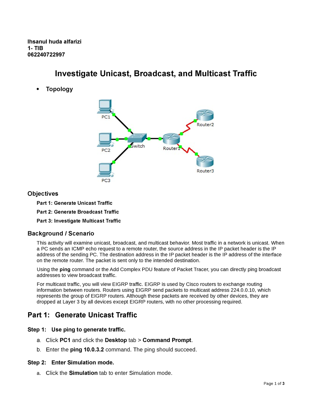 4-Komunikasi Data Unicast, Broadcast, And Multicast Traffic - Ihsanul ...