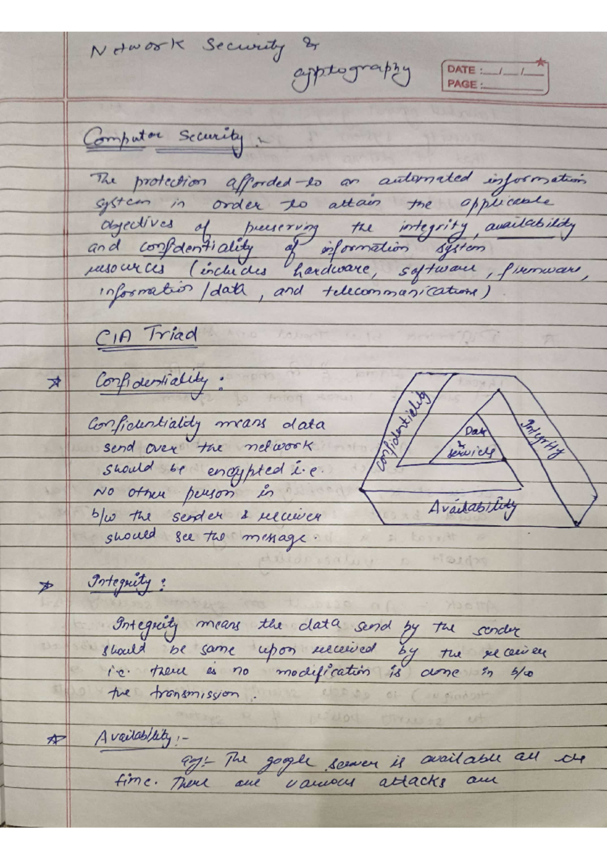 Cryptography and network security First two chapters - Computer Science ...