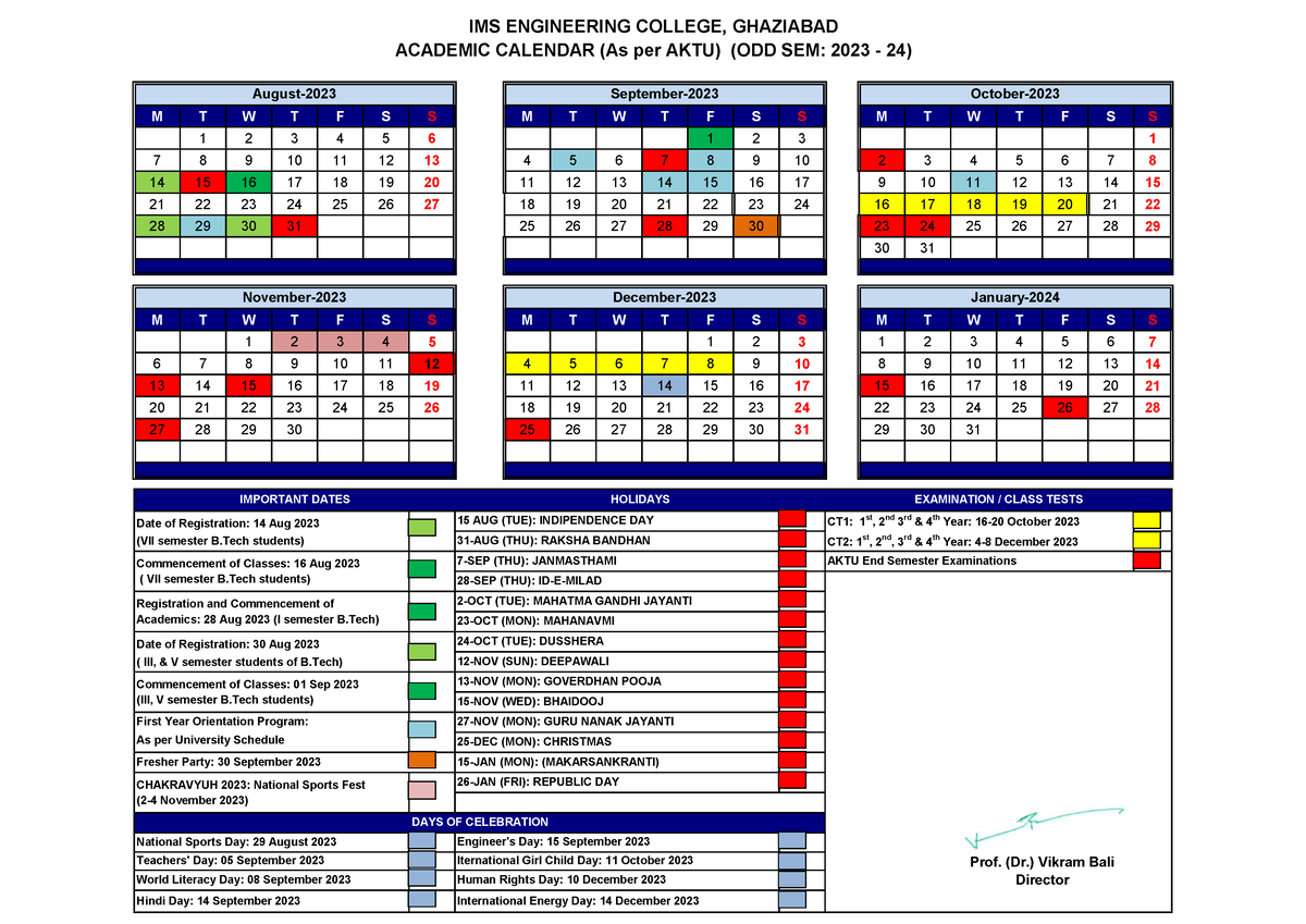 Academic Calender ODD SEM 2022 23 - M T W T F S S M T W T F S S M T W T ...