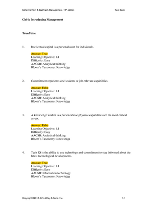 Ch08 - TEST BANK - MGT101 - Chapter 08: Planning Processes And ...