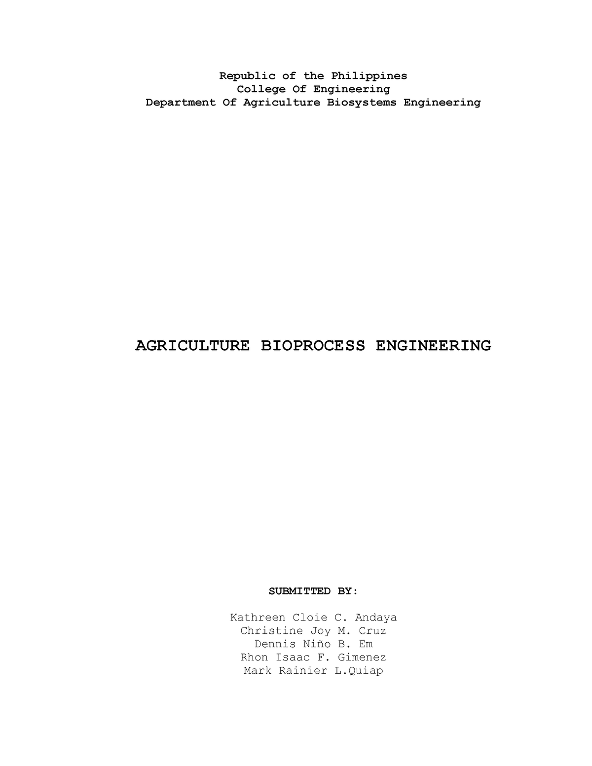 agricultural engineering thesis in the philippines