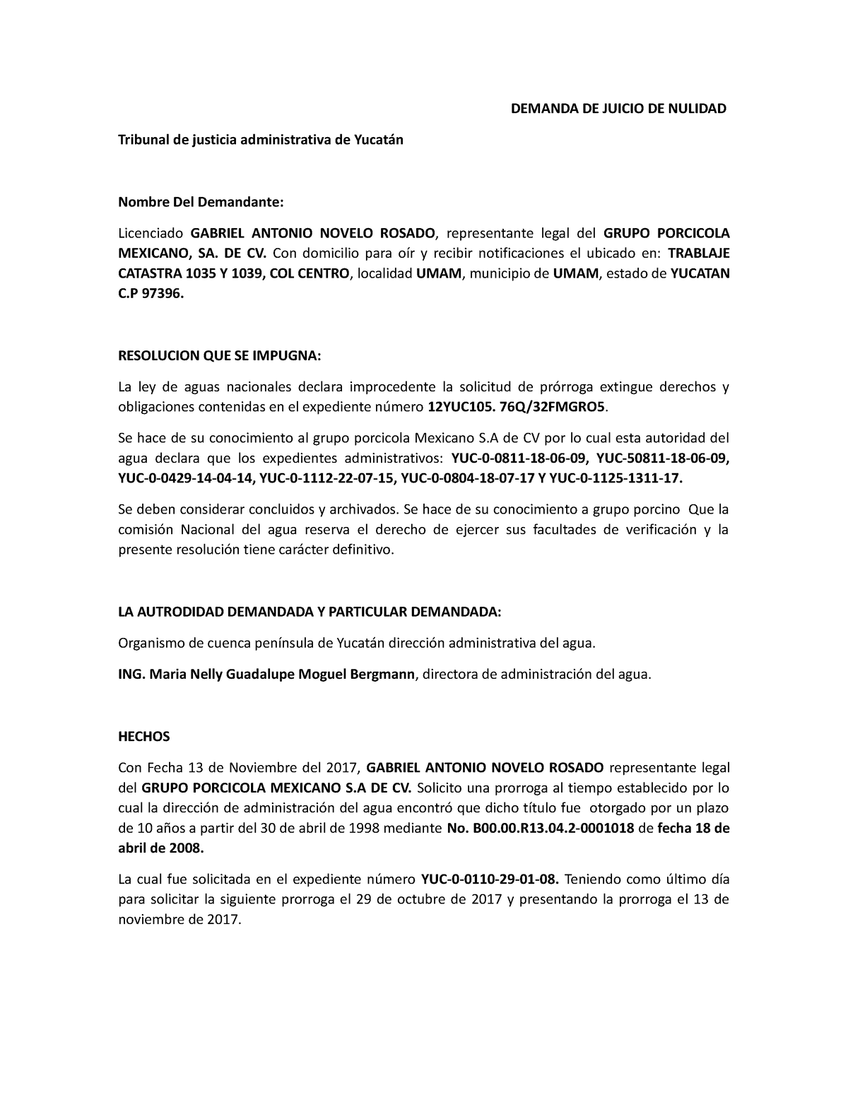 Demanda De Juicio De Nulidad Demanda De Juicio De Nulidad Tribunal De Justicia Administrativa 9076