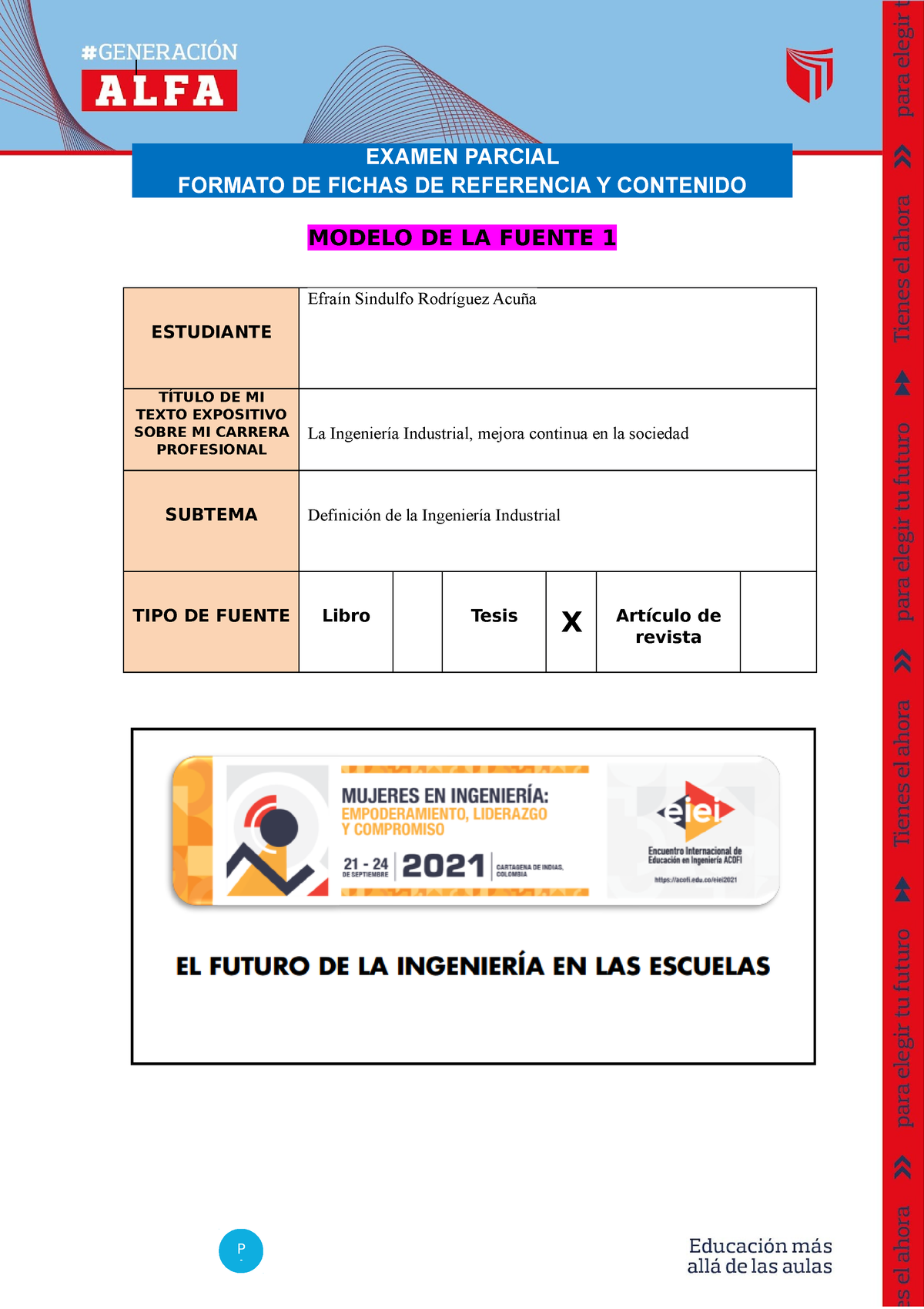 Formato PARA EL Examen Parcial (1) - EXAMEN PARCIAL FORMATO DE FICHAS ...