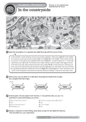 Ket unit10 worksheet - GRAMMAR - PHOTOCOPIABLE Target KET © Richmond ...