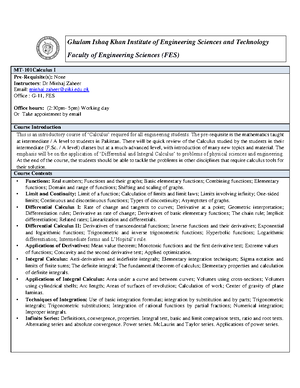 MT-101 Mid Term Exam Fall 2022 - MID-TERM EXAMINATION MT101 – Calculus ...