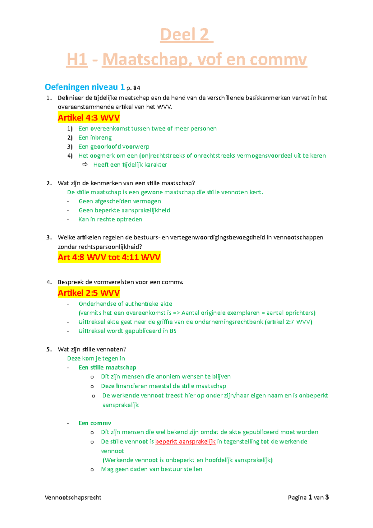 Deel 2 H1 Maatschap, vof en