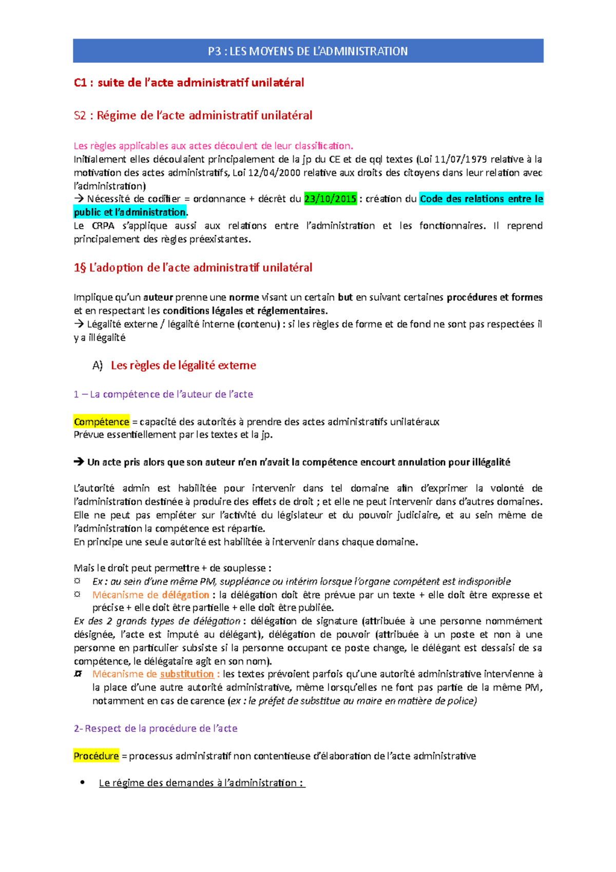 La Sortie De Vigueur Des Actes Administratifs Unilatéraux L'acte administratif, suite - C1 : suite de l'acte administratif unilatéral  S2 : Régime de l'acte - Studocu