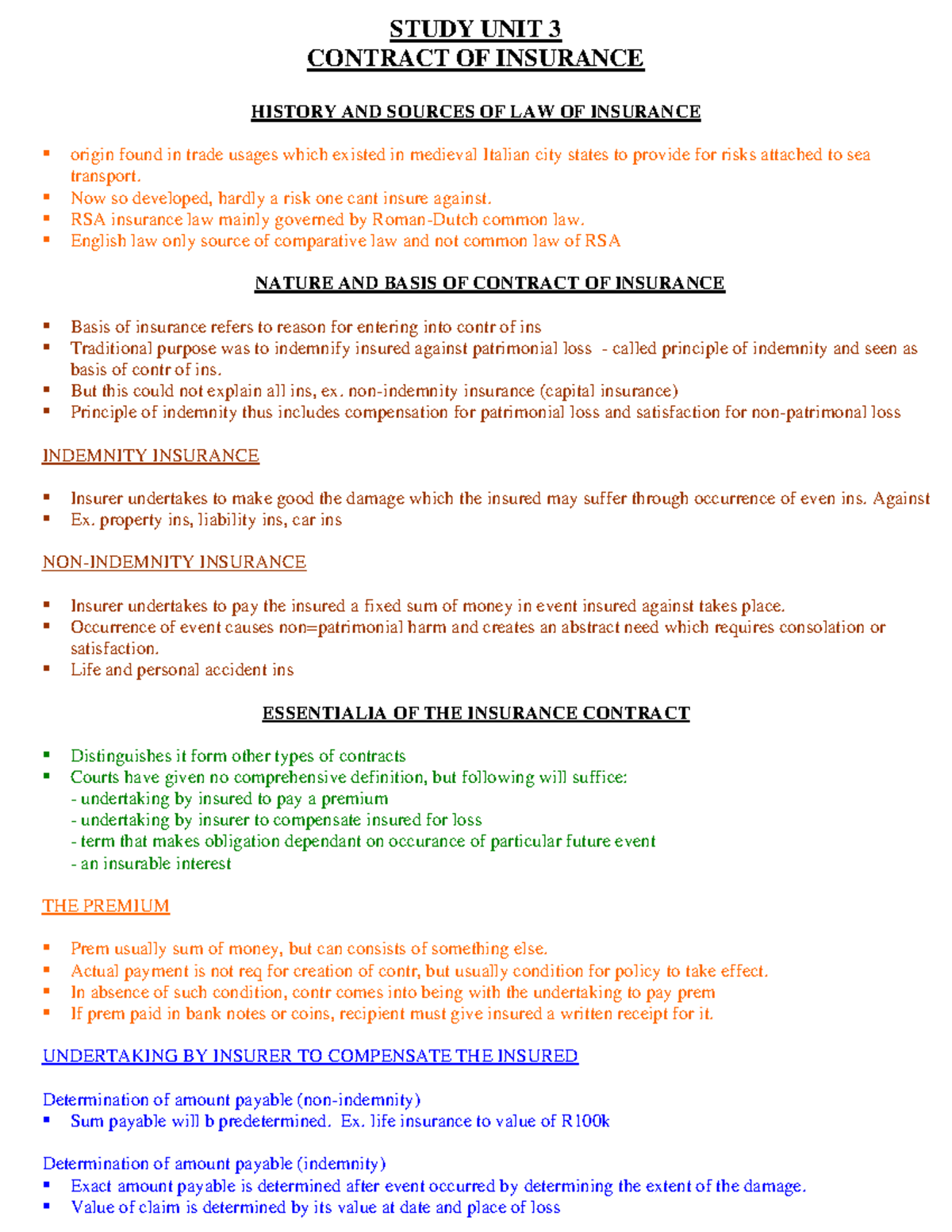 CLA1502-Unit-3-Contract-of-Insurance-Ch-15 copy - STUDY UNIT 3 CONTRACT ...