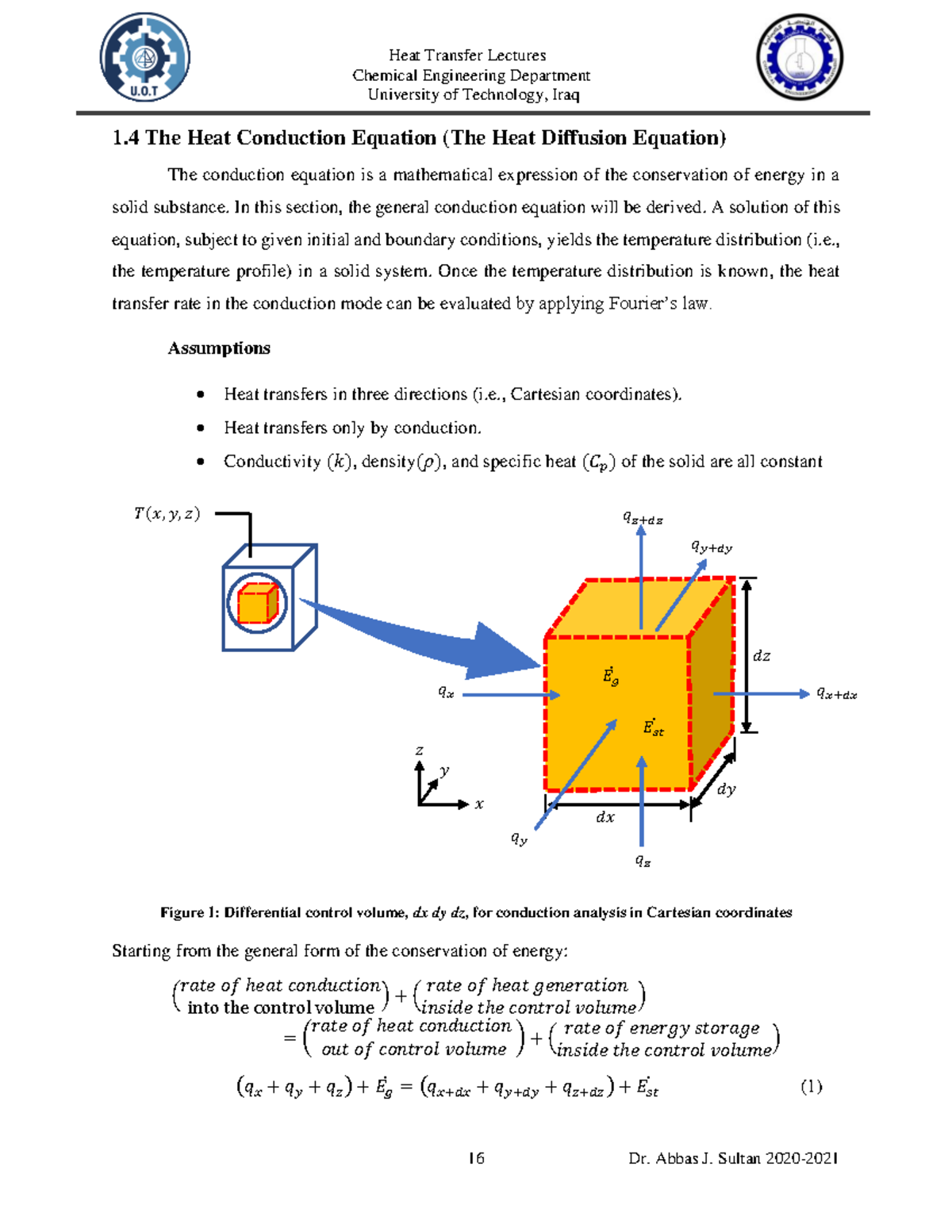 Thermodynamics and Heat Transfer 2 - Chemical Engineering Department ...