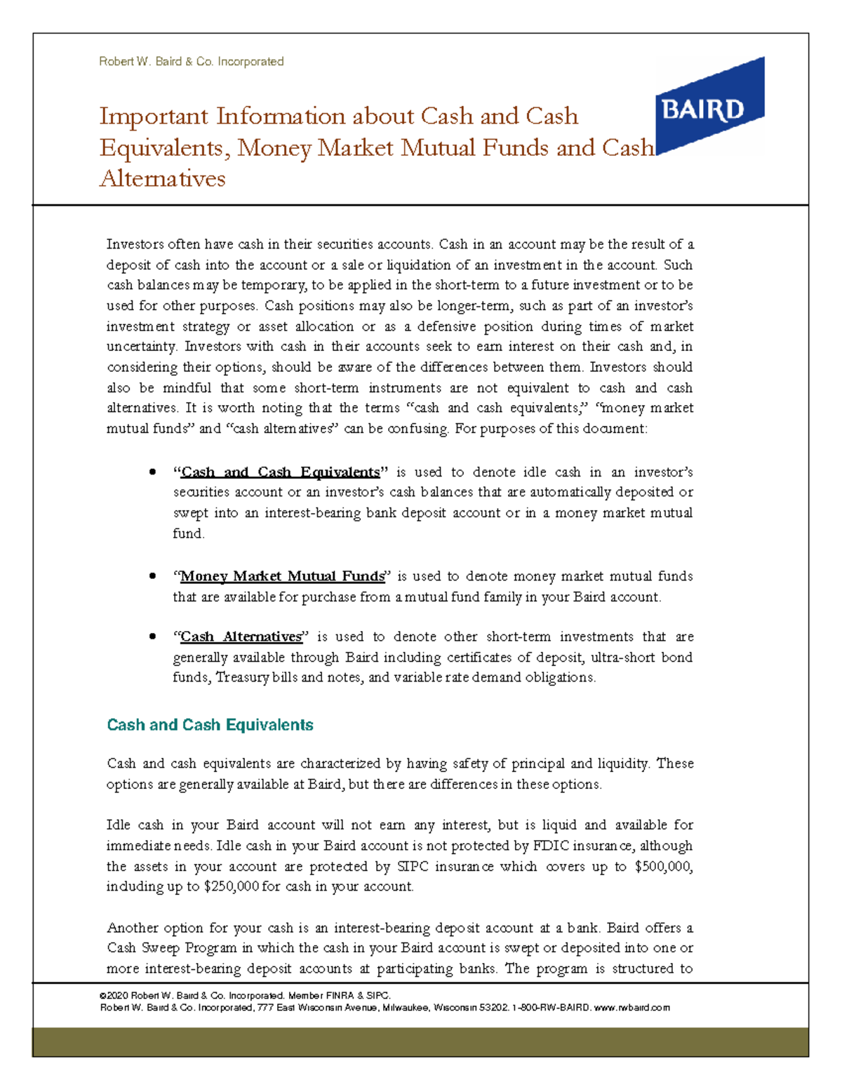 Cash and Cash Equivalents and Cash and Cash Equivalents Important Facts