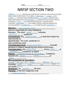 Nrfsp Section 2.2 Worksheet - Food allergen – Foodborne illness ...