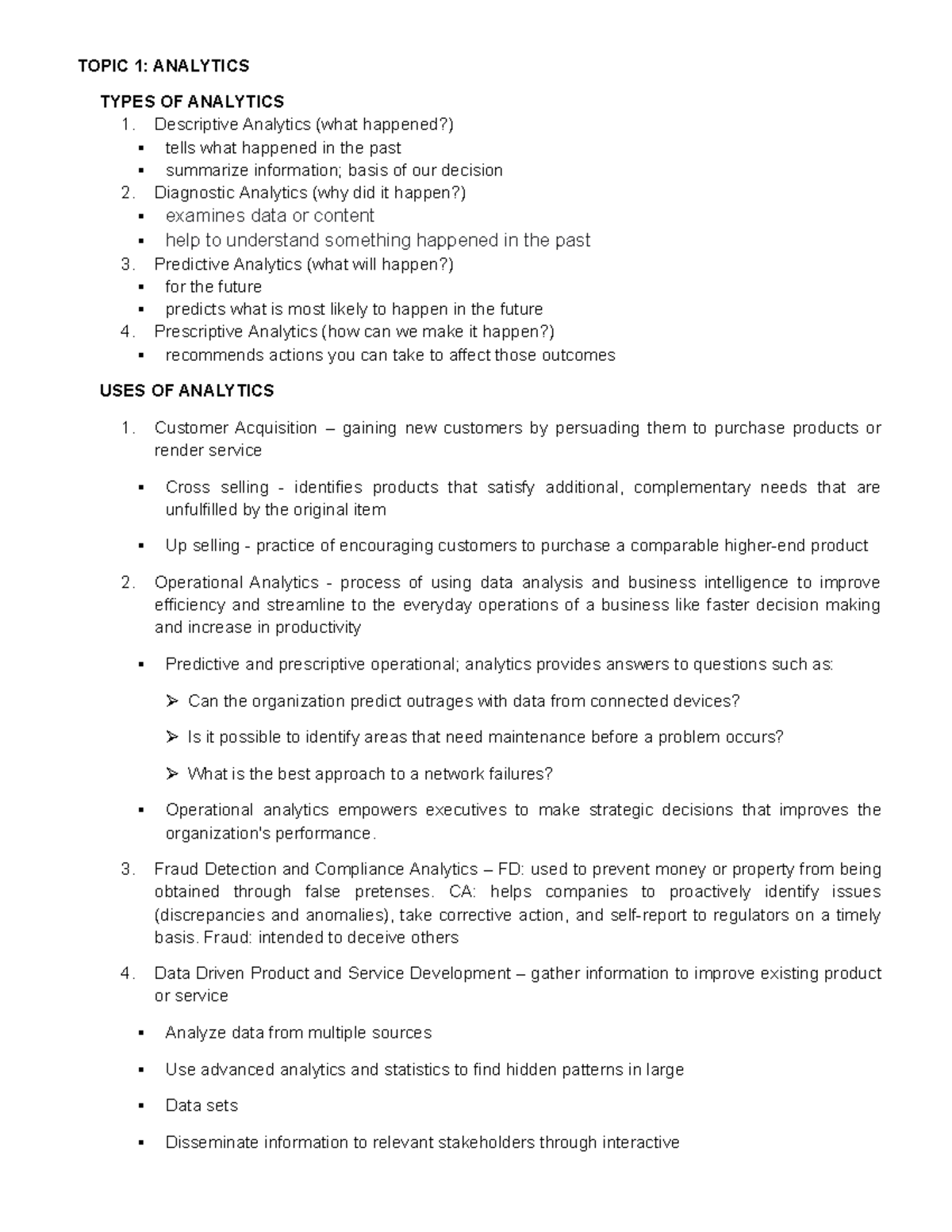 Fundamentals of Business analytics lecture Topic 1. Analytics - TOPIC 1 ...