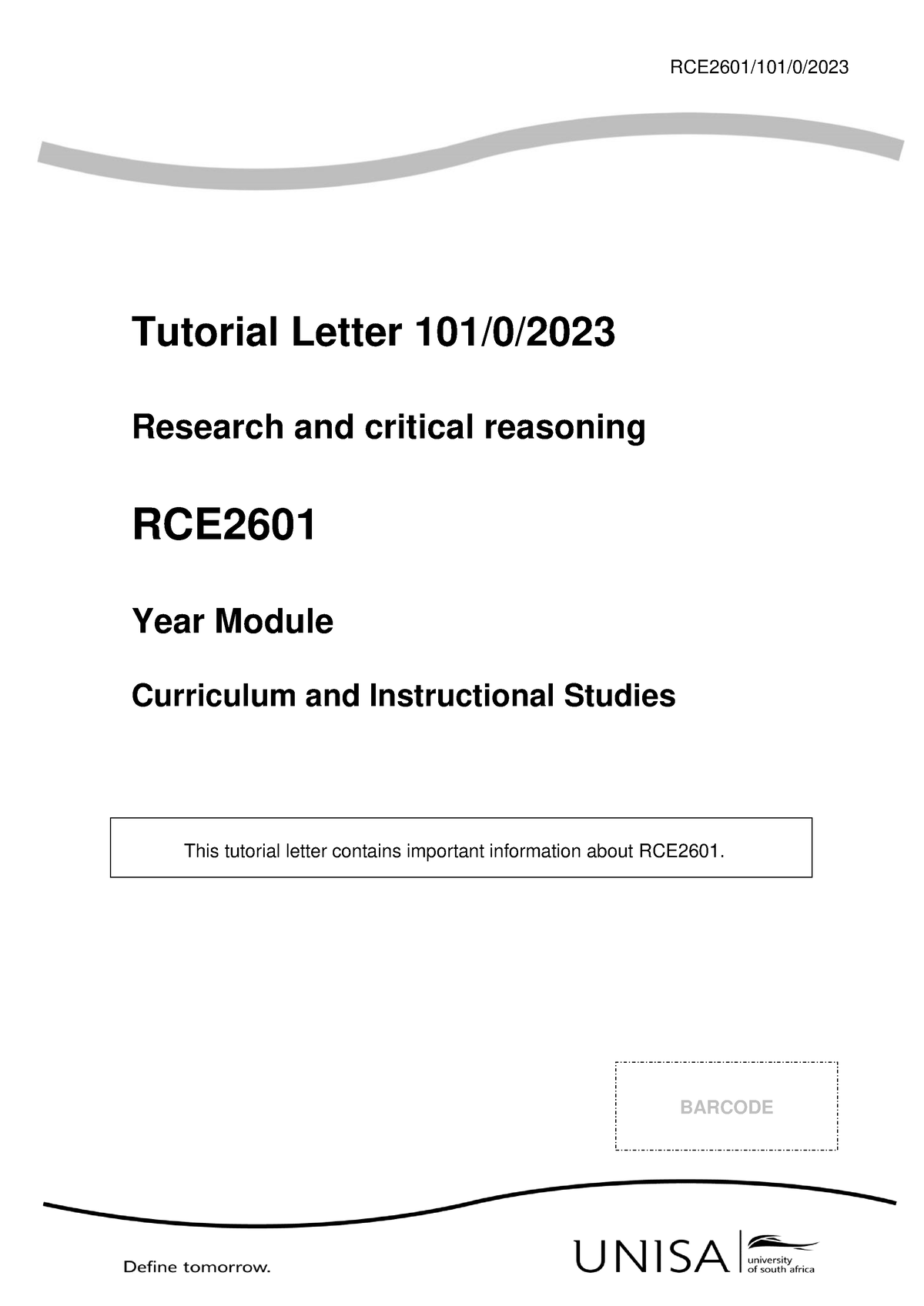 what is the purpose of doing research rce2601