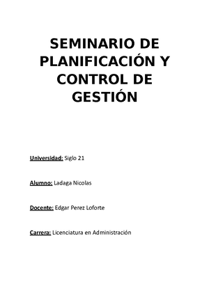 Tp 2 Seminario de planificacion y control de gestion - Seminario de ...