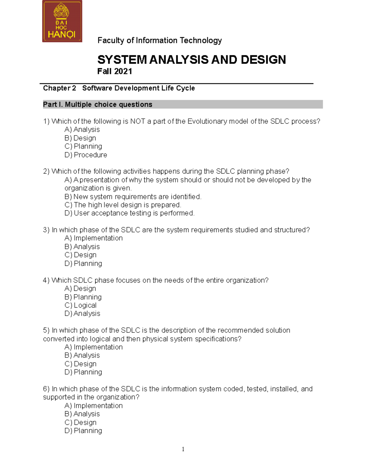 CH02 Tutorial student - no key - Chapter 2 Software Development Life ...