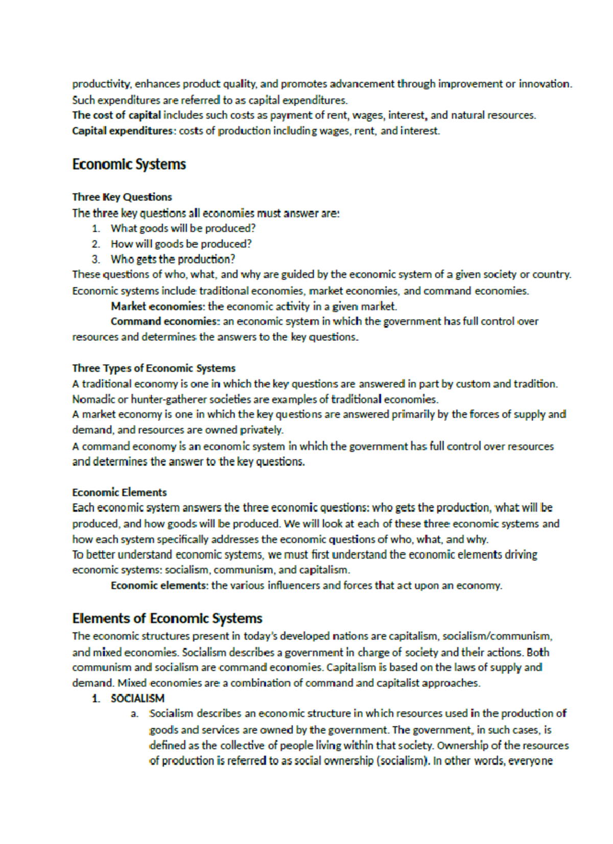 Economic Systems and How it works - ECON 201 - Studocu