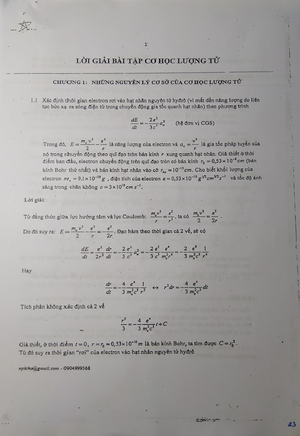 Bài Tập Cơ Học Lượng Tử Có Lời Giải - Giải Đáp Chi Tiết và Dễ Hiểu