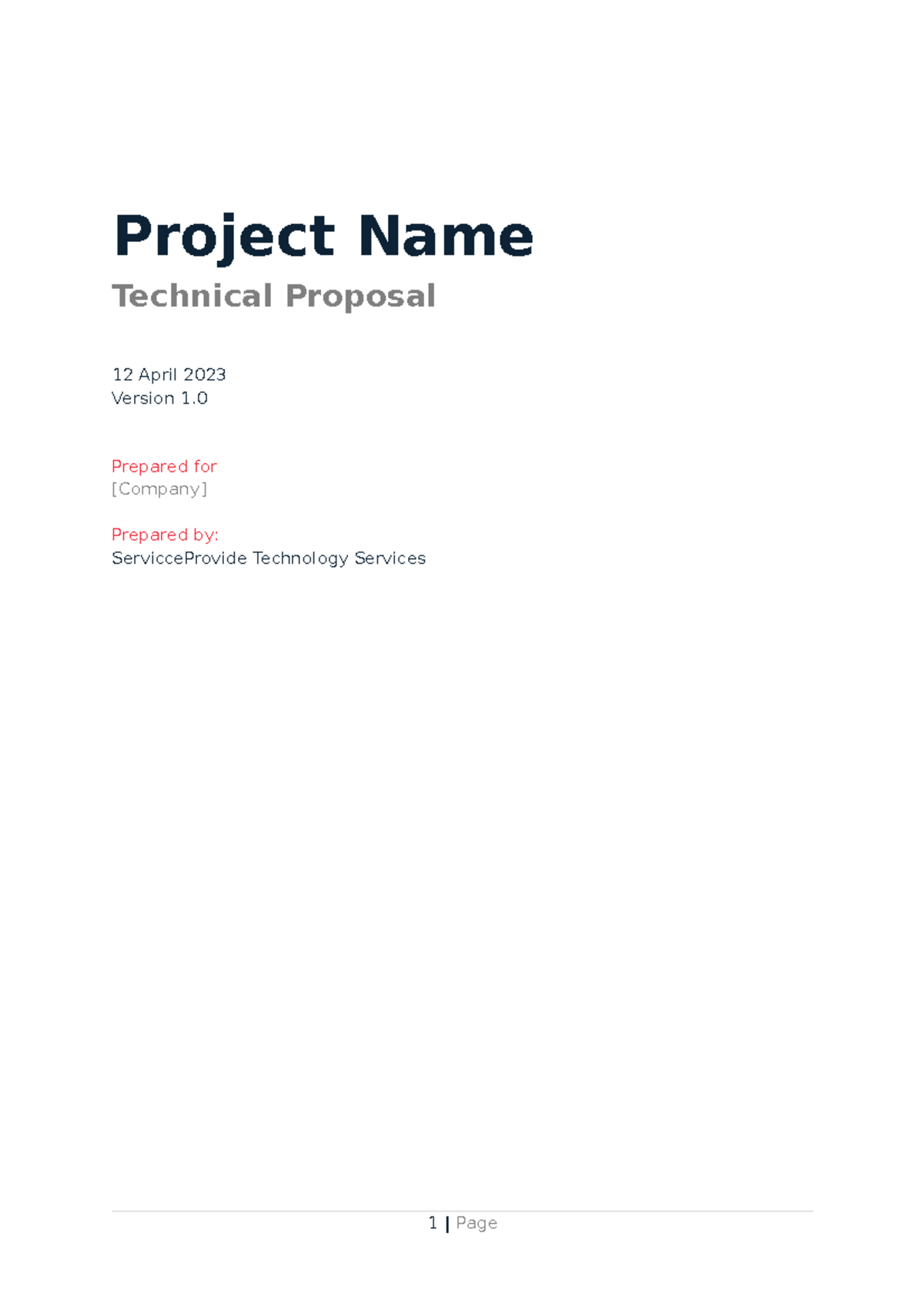 Software/website Proposal Template V2 - Project Name Technical Proposal ...