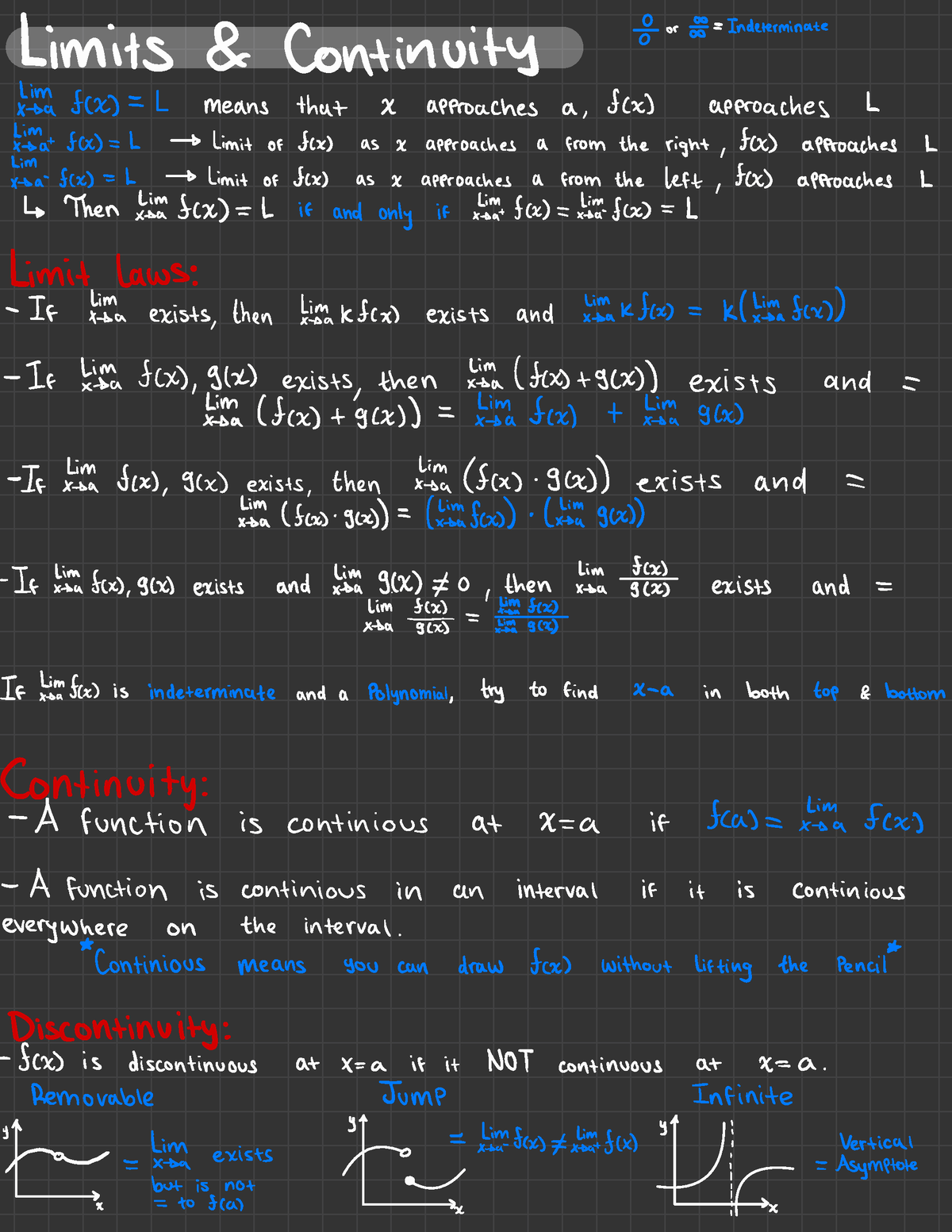 Calc 1 - Fundamentals - pt. 1 - Limits & Continuity or 3:Indeterminate ...