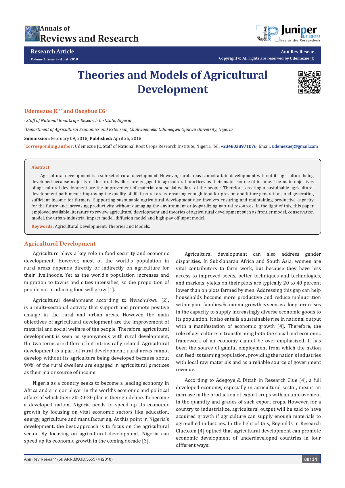 thesis on agricultural development