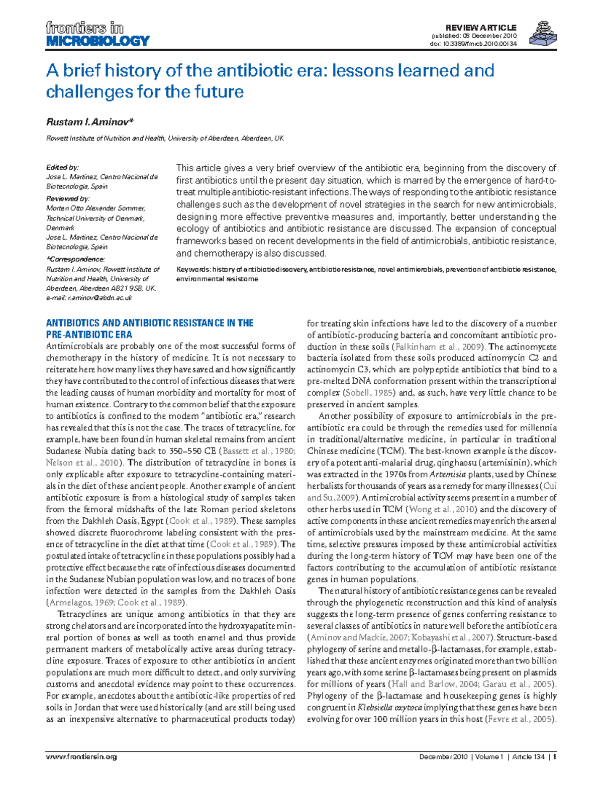 Aminov - Paper - frontiersin December 2010 | Volume 1 | Article 134 | 1 ...