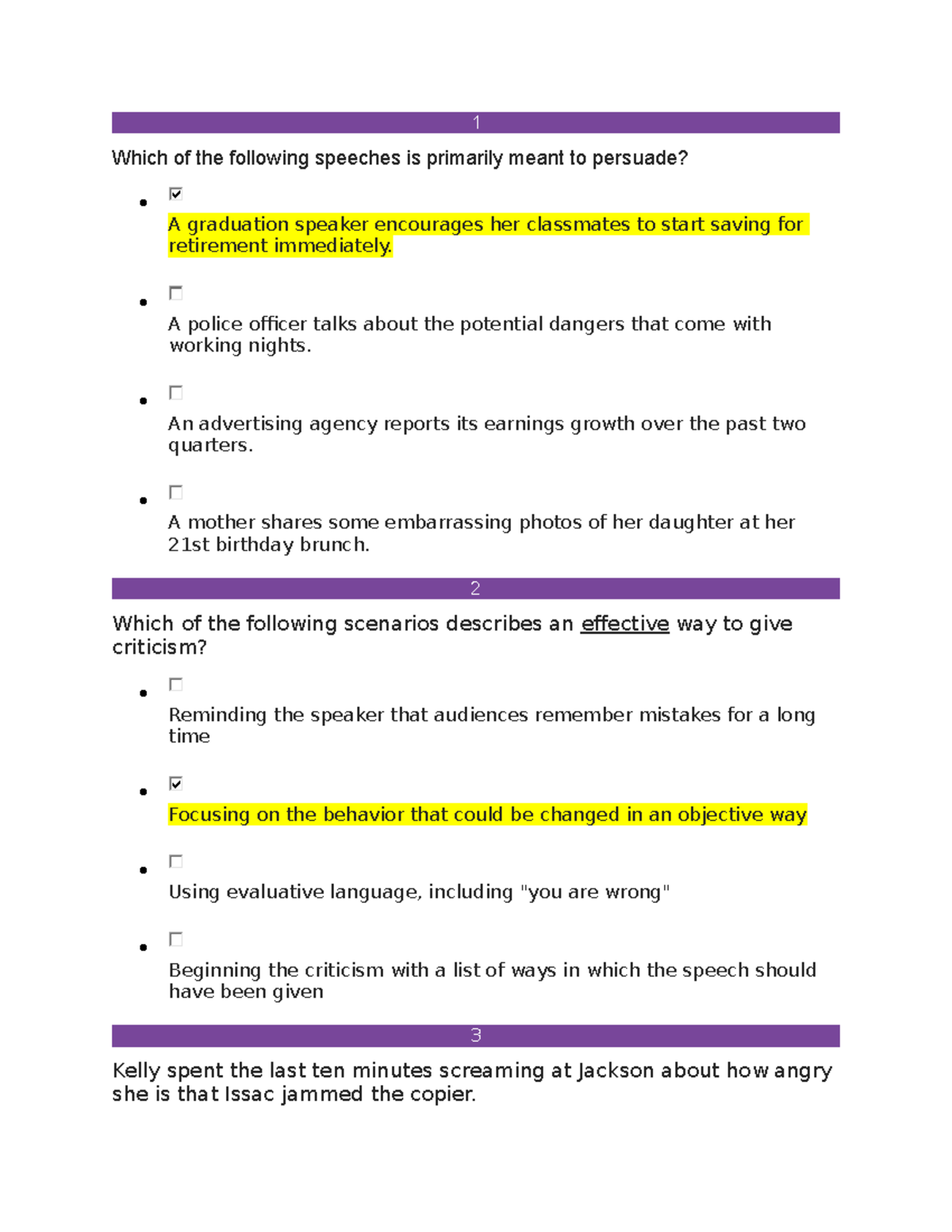 Public Speaking Unit 1 Milestone 1 - 1 Which Of The Following Speeches ...