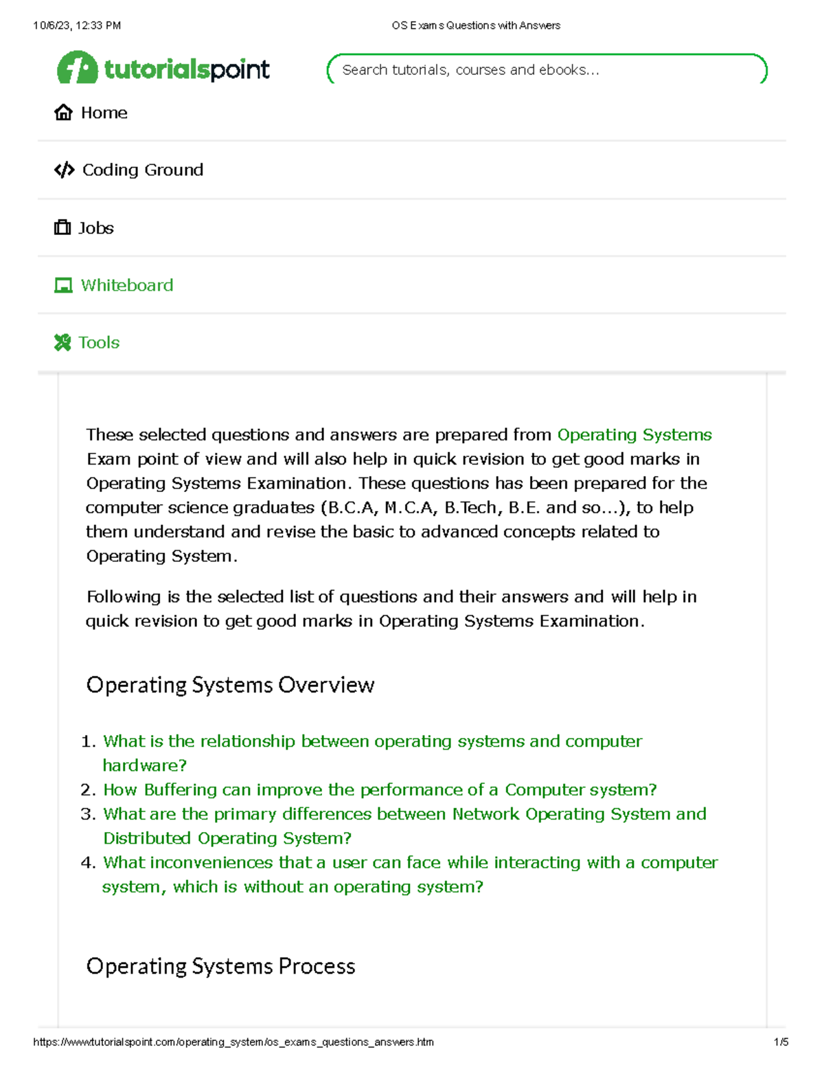 OS Exams Questions with Answers - Menu Login HTML CSS Javascript SQL ...