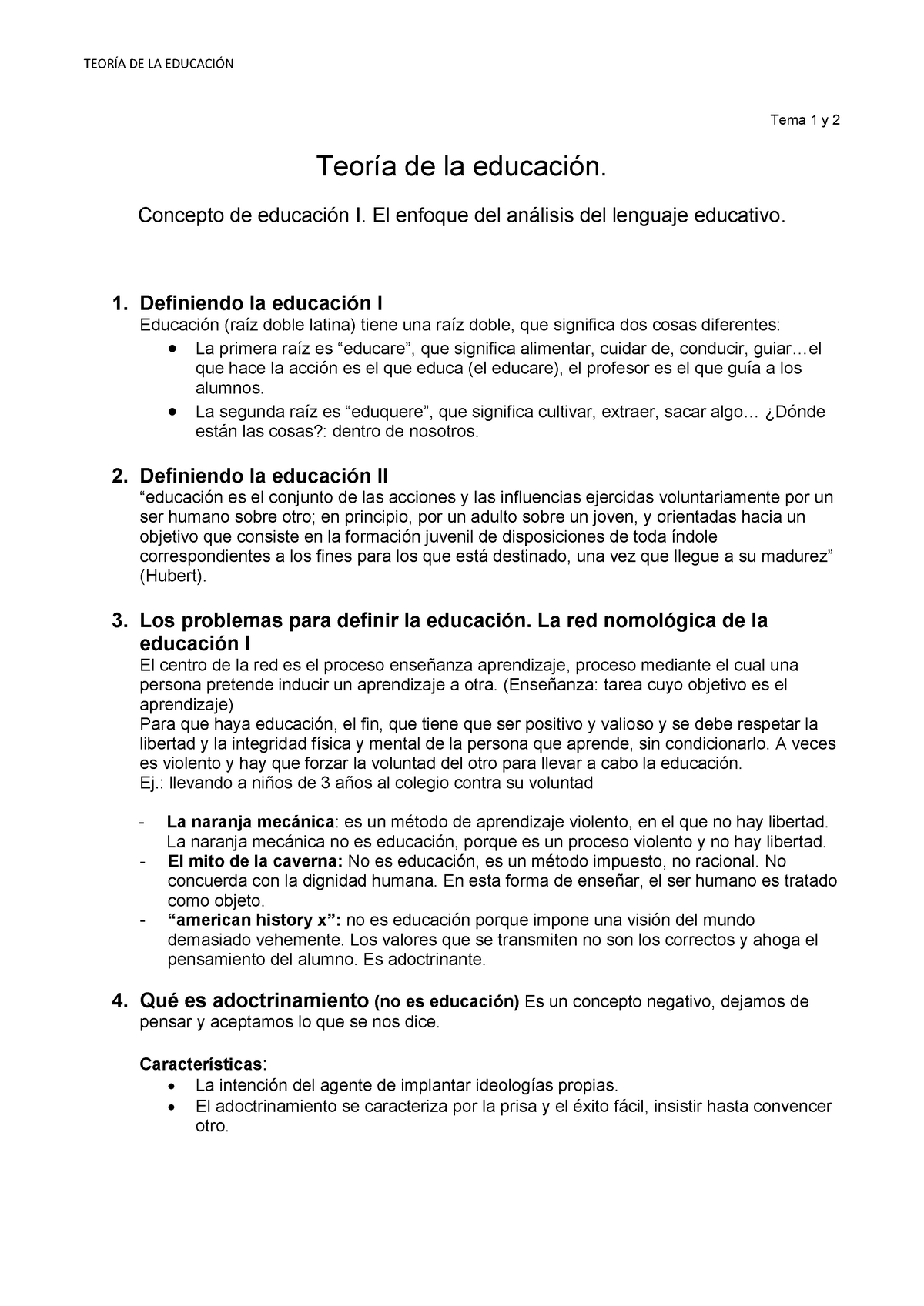 Tema 1 Y 2 Teoria De La Educacion - Warning: TT: Undefined Function: 32 ...