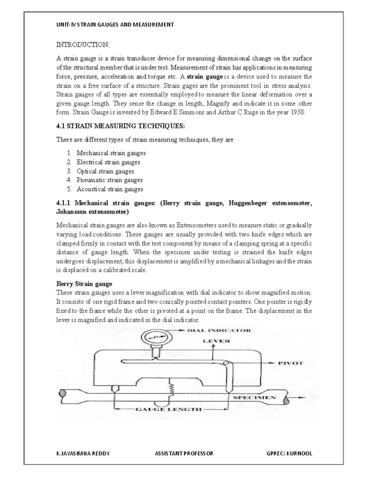 Strain gauges and measurement pdf - INTRODUCTION: A strain gauge is a ...