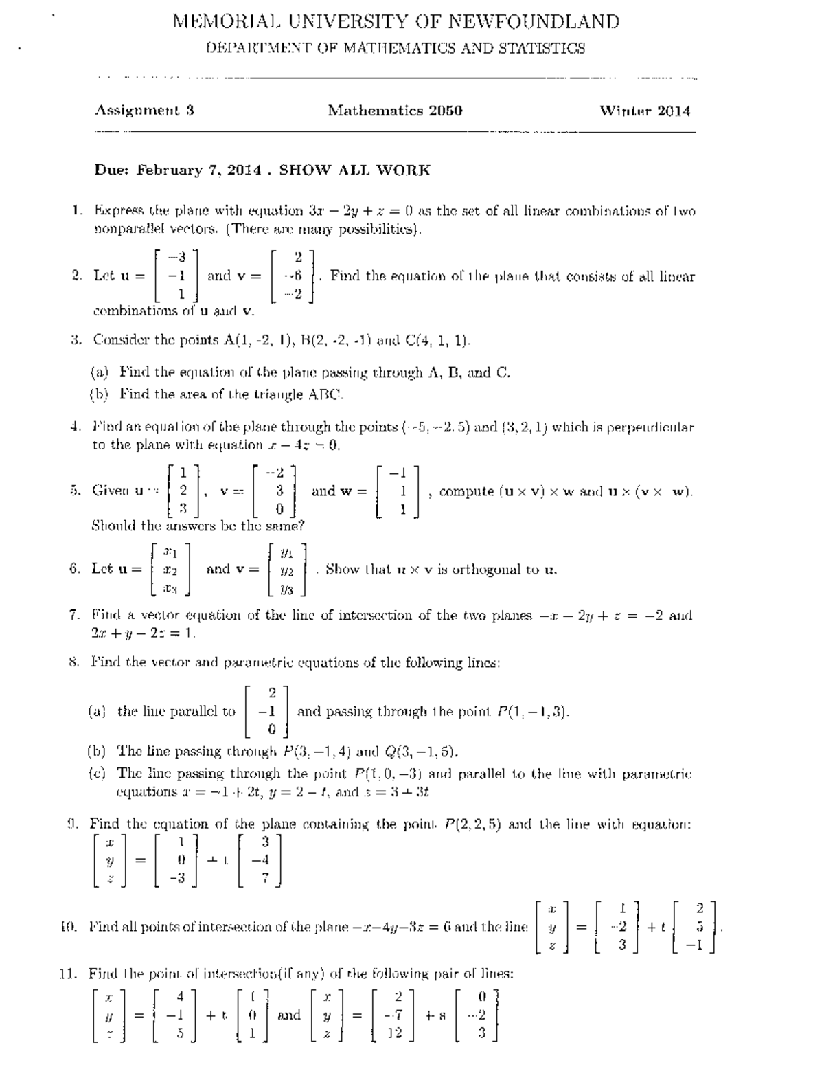 Assn3sol W14 Assignment 3 Studocu