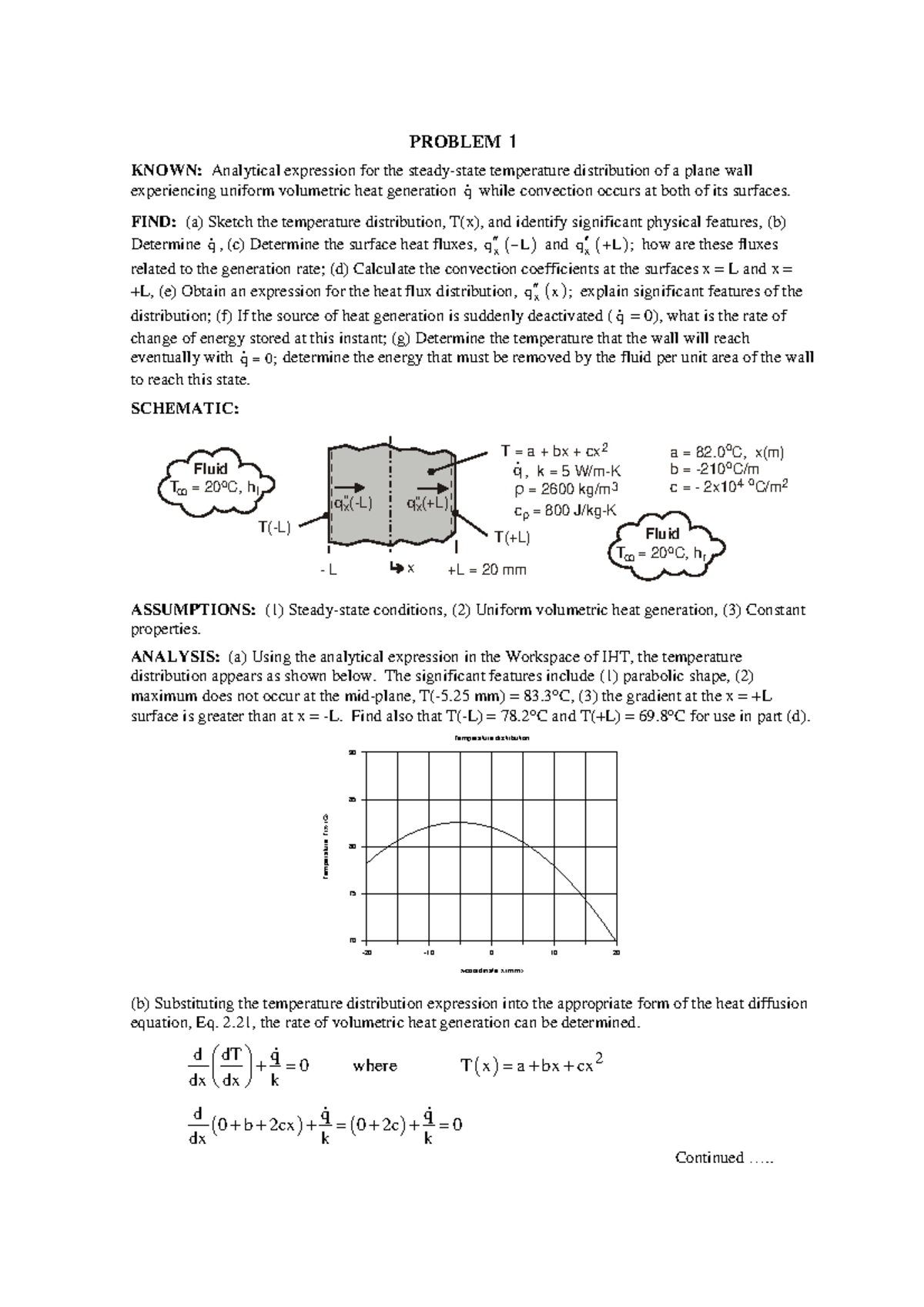 ME320 - Ch2 PS for exam 1 - 1 PROBLEM 2 KNOWN: Analytical expression ...