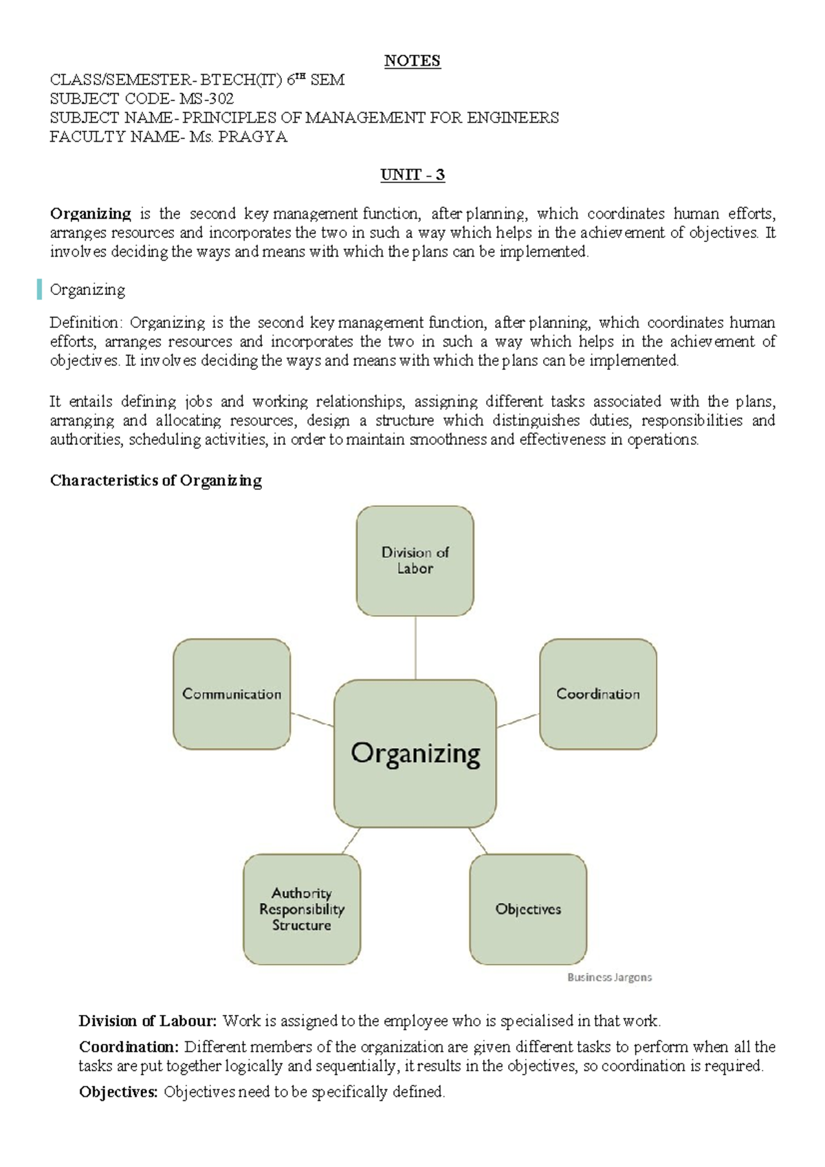 UNIT - 3 PME Notes OF Btech 6TH SEM - NOTES CLASS/SEMESTER- BTECH(IT ...