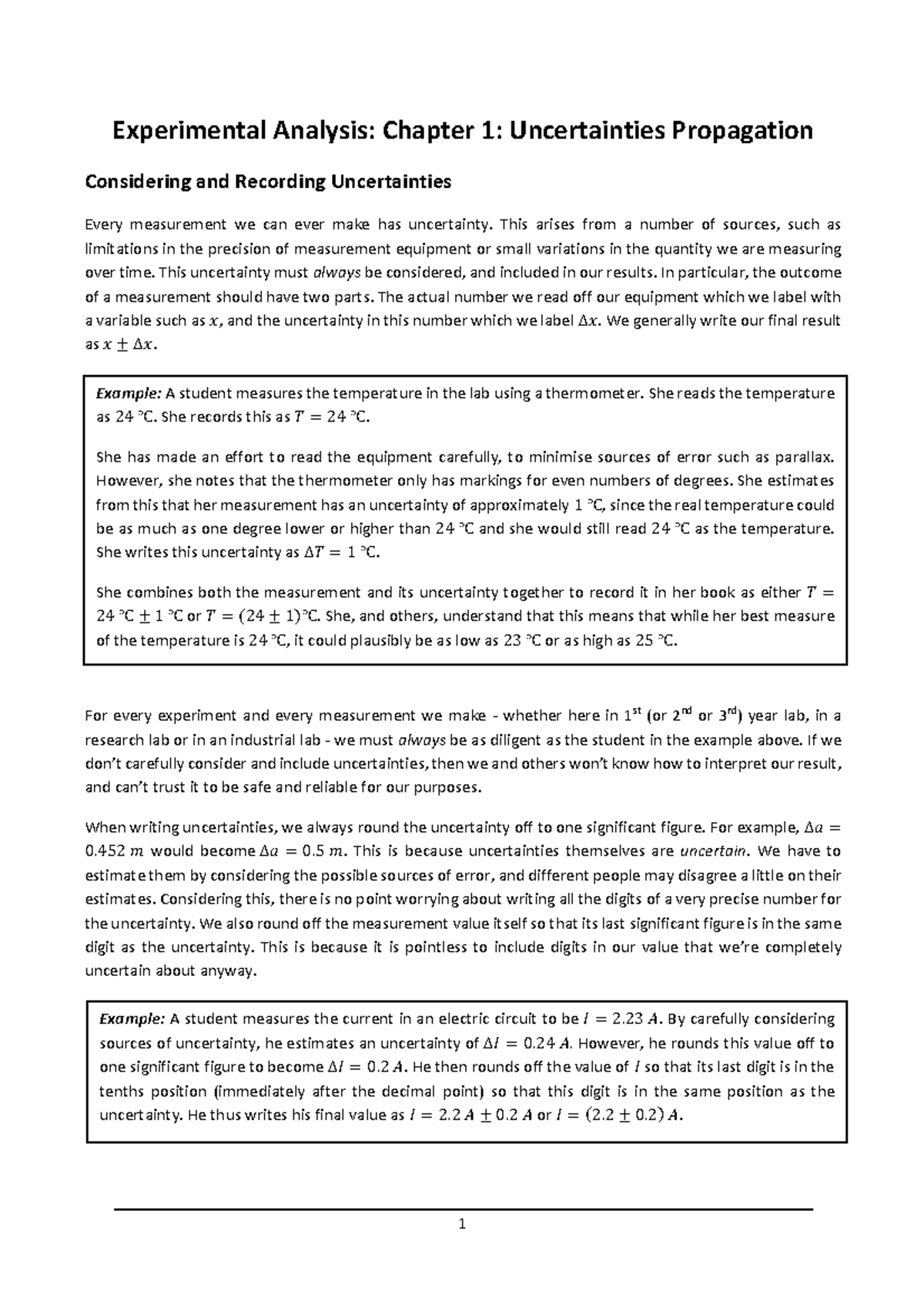 Experimental Analysis Example