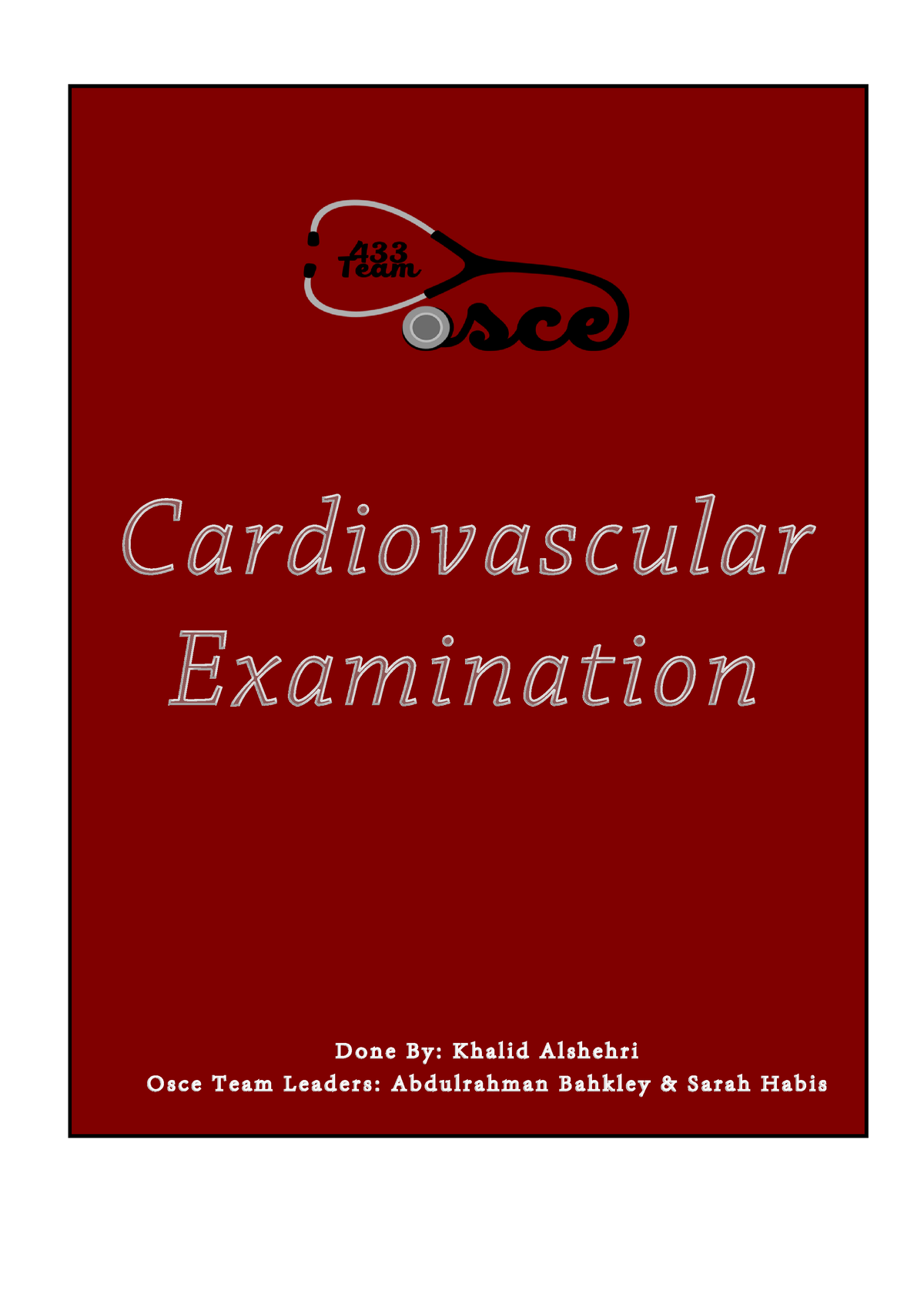 2-Cardiovascular Examination - Cardiovascular Examination # Subject ...