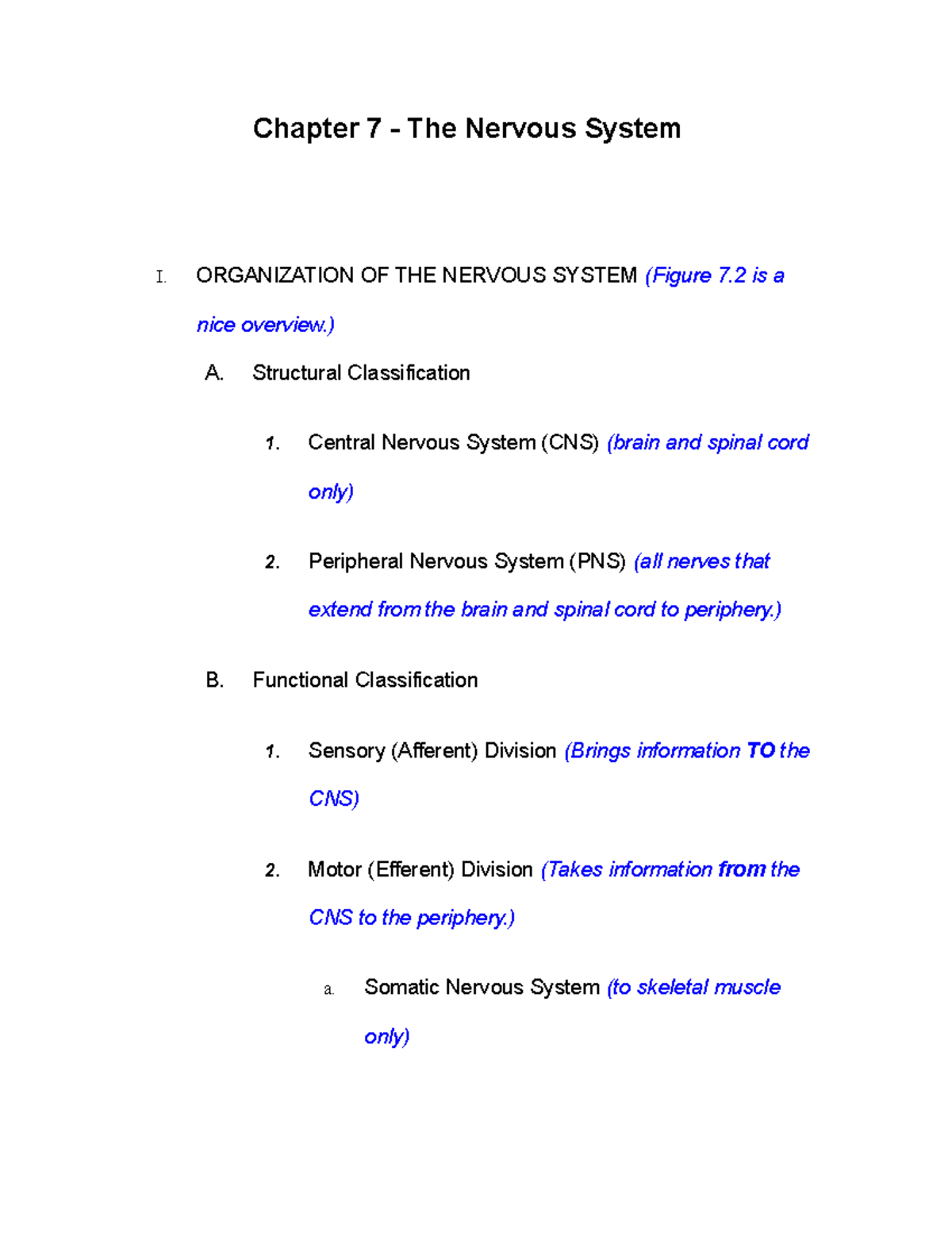 UTF c7 lec1 practice materials - Chapter 7 - The Nervous System I ...
