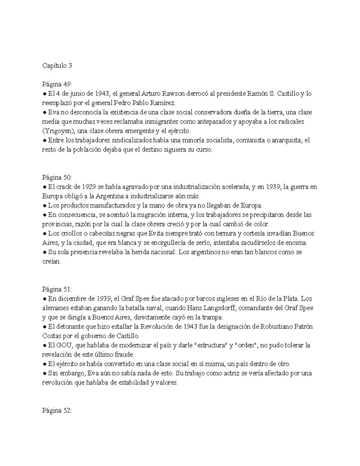 Eva Peron Notes Pg 49-70 - Capítulo 3 Página 49: El 4 de junio de 1943 ...