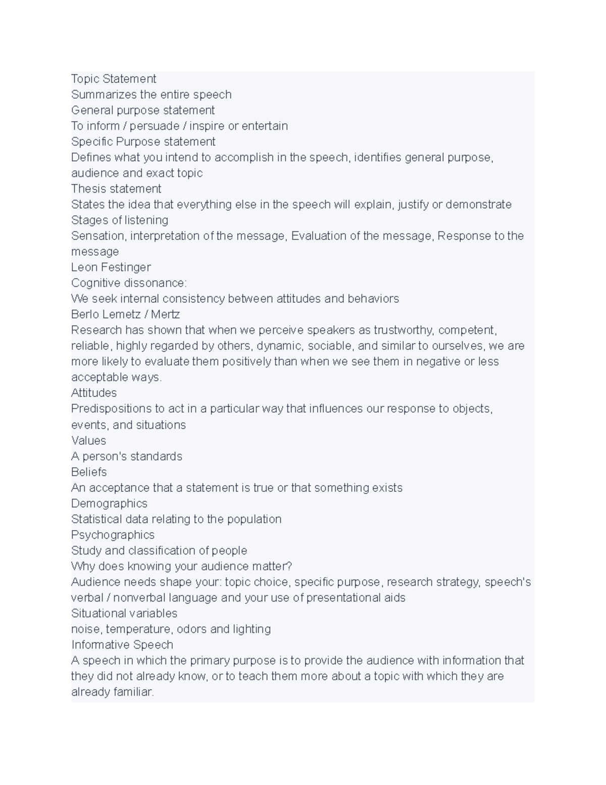 COMS 101 - notes from wheeler - Topic Statement Summarizes the entire ...