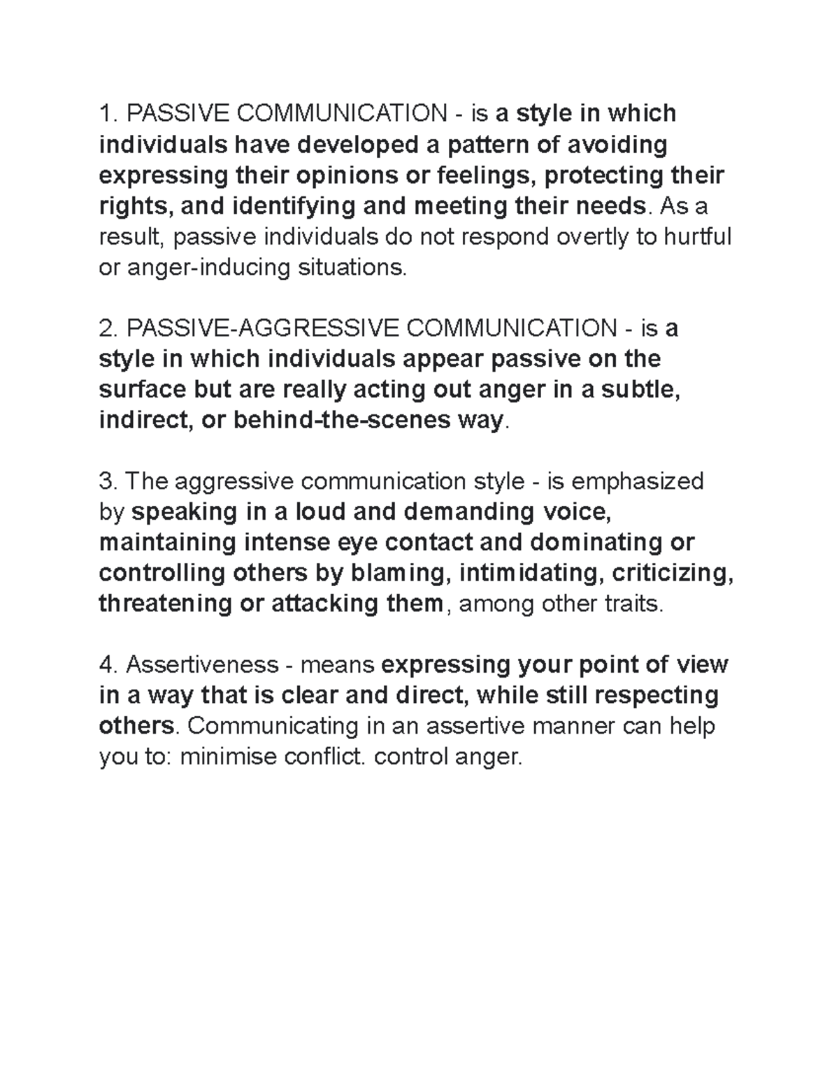Word - asdasd - PASSIVE COMMUNICATION - is a style in which individuals ...