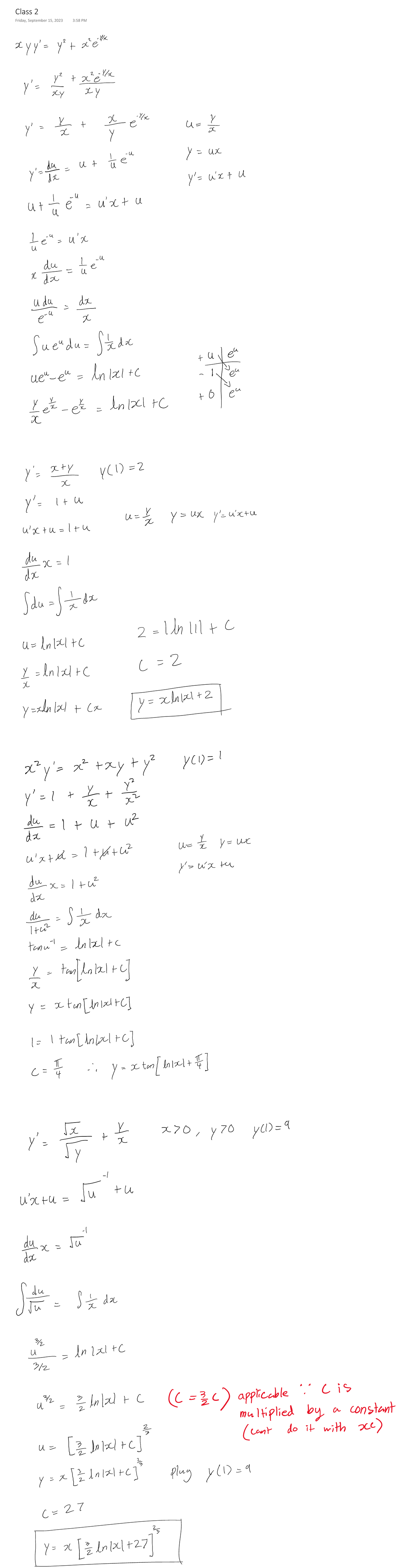 lecture notes from class 2 - Math 1005 - Class 2 Friday, September 15 ...