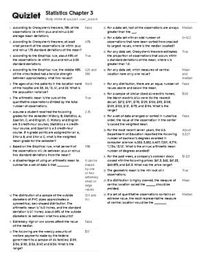 Study Guide 1 5 - Stats introductory class - Study Guide, Chapters 1 ...