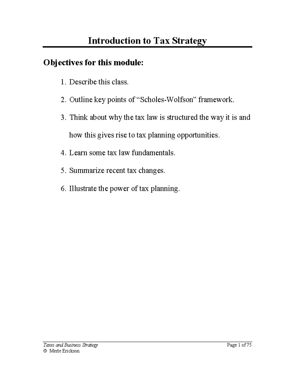 Lecture#1-fall-2023 - Notes - Taxes and Business Strategy Page 1 of 75 ...
