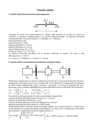 esercizi sui sistemi continui di Dinamica dei Sistemi meccanici (prof.  Fasana), Esercizi di Dinamica Dei Sistemi Meccanici