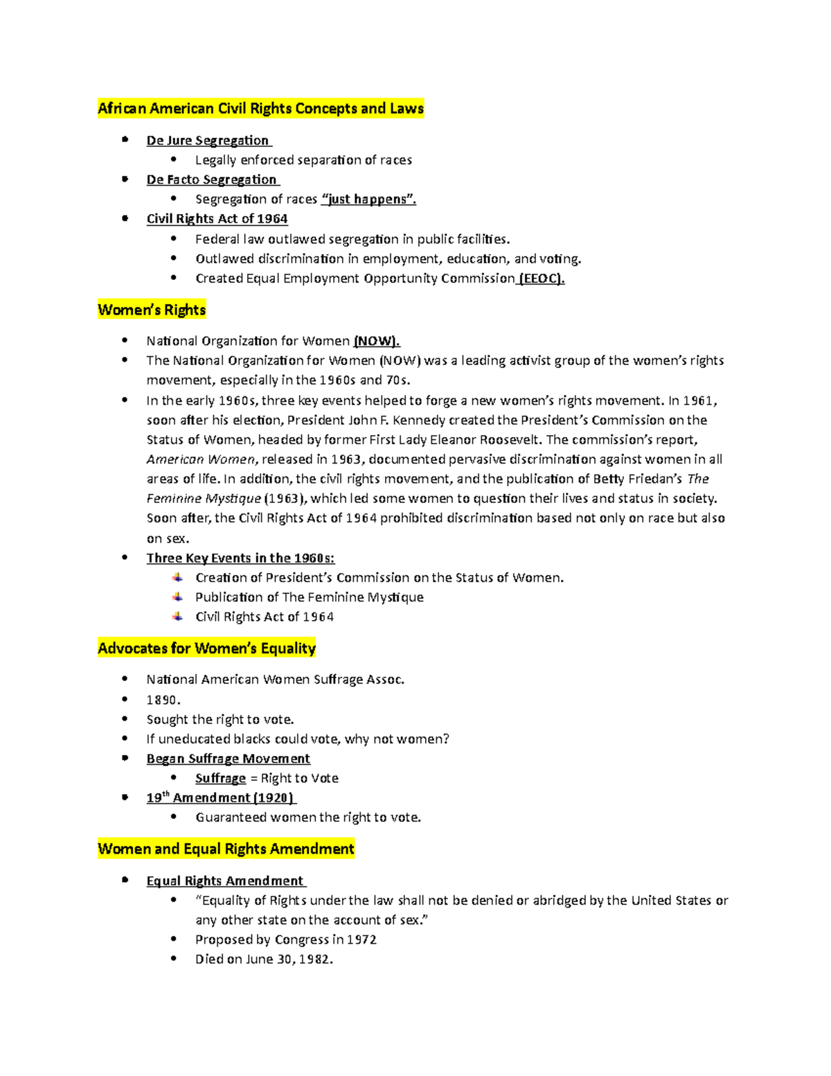 Polisci Notes CH. 5 Pt 3 - Strine - African American Civil Rights ...